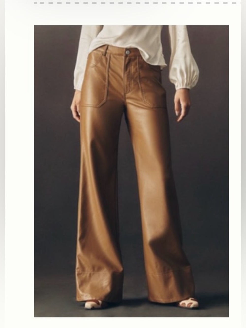 Anthropologie RYLAN FAUX LEATHER RELAXED HIGH RISE FLARE PANTS Sz 31, 32 24